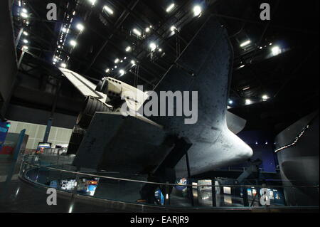 La navette spatiale Atlantis sur l'affichage de la NASA Kennedy Space Center Banque D'Images