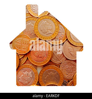 Argent house concept. Découper sur blanc. Banque D'Images