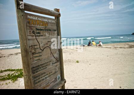 Arrecife beach au Parc National Naturel de Tayrona Banque D'Images