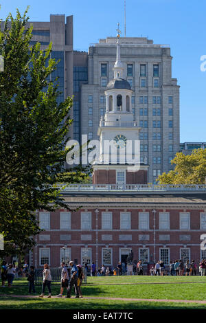 L'Independence Hall est l'élément principal de l'Independence National Historical Park à Philadelphie, Pennsylvanie. Banque D'Images