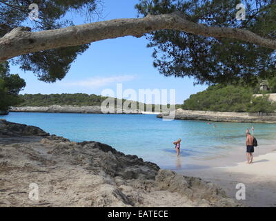 Espagne Majorque Cala Mondrago Banque D'Images