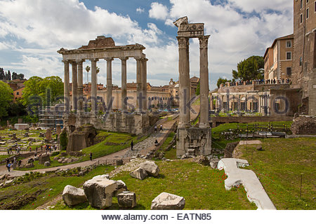 Le Temple de Jupiter Capitolinus est situé sur la colline du Capitole. Banque D'Images