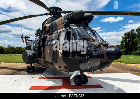 Un Atlas de l'aviation hélicoptère Oryx sur un aérodrome tarmac. Banque D'Images