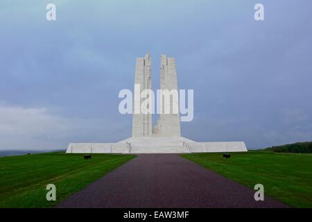 Canadian National Vimy Memorial, France.dédié à la Force expéditionnaire canadienne) qui ont été tués au cours de la première ne Banque D'Images