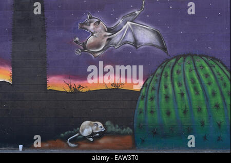 Peintures murales dans un parking, Tucson, Arizona Banque D'Images