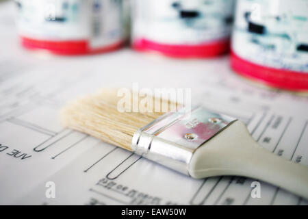 Peinture & Décoration outils et matériaux Banque D'Images