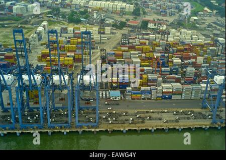 Une vue aérienne du port de Balboa, sur la côte ouest du Panama. Banque D'Images