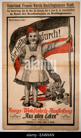 Nous continuons par la guerre - exposition du bien-être à Recklinghausen. Le maire Peter Heuser Juin 1918 Allemand Allemagne Guerre mondiale - 1914-1918 Banque D'Images