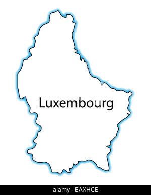 Carte du Luxembourg sur un fond blanc Banque D'Images