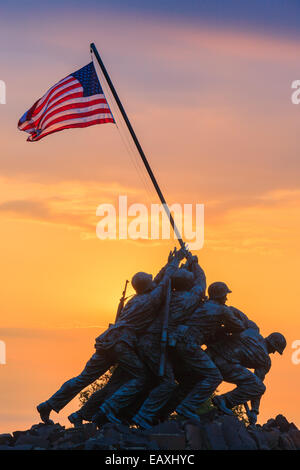 US Marine Corps War Memorial, également connu sous le nom de Mémorial Iwo-Jima à Arlington, Virginia, USA. Banque D'Images