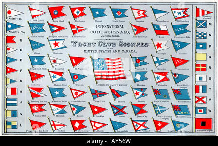 Drapeaux historiques de l'histoire des États-Unis, des signaux maritimes international Yacht Club, Signaux, Historische Flaggen aus der US-ameri Banque D'Images