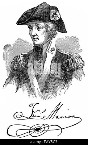 Francis Marion, 1732 - 1795, un lieutenant-colonel dans l'armée continentale et le général de brigade dans la milice de Caroline du Sud Banque D'Images