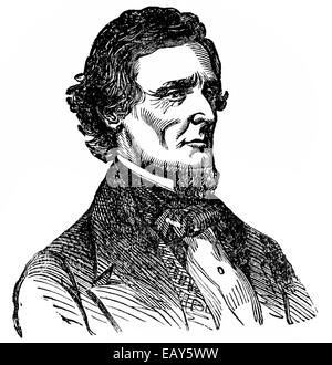 Jefferson Finis Davis, 1808 - 1889, un homme politique américain, président des États confédérés d'Amérique et leader du sou Banque D'Images
