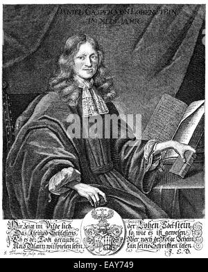 Daniel Casper von Lohenstein ou Caspar, 1635 - 1683, un dramaturge silésien Baroque, avocat, diplomate, poète, Daniel Casper ou Cas Banque D'Images