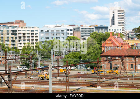 De la gare centrale de Sydney et l'approche de fer Banque D'Images