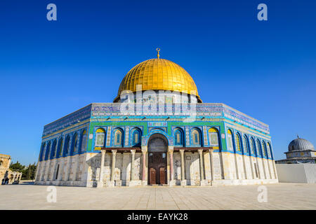 Jérusalem, Israël au Dôme du Rocher, l'une des plus anciennes œuvres de l'Architecture Islamique. Banque D'Images