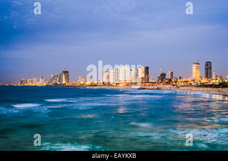 Tel Aviv, Israël sur les toits de la Méditerranée. Banque D'Images