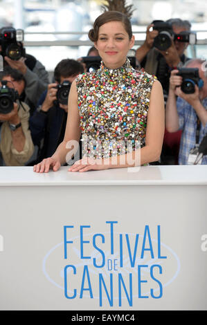 Le 67e Festival du Film de Cannes Annuel - "deux jours, une nuit" - Photocall avec : Marion Cotillard Où : Cannes, France Quand : 20 mai 2014 Banque D'Images