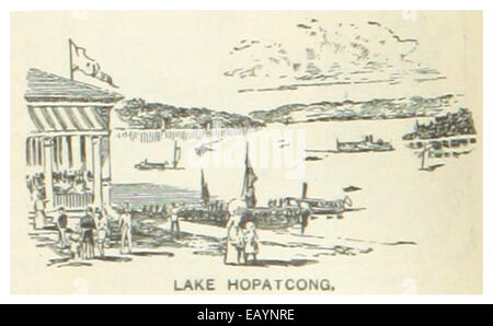 Cette illustration de 1891 de la série US-NJ présente le lac Hopatcong dans le New Jersey, mettant en valeur son paysage pittoresque et son importance en tant que destination de loisirs populaire. Banque D'Images