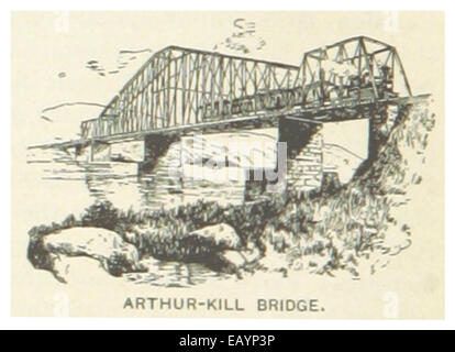 Cette illustration de 1891 de *US-NJ* représente le pont Arthur-Kill, un important pont de transport dans le New Jersey, mettant en valeur son rôle dans la connexion des zones clés de la région. Banque D'Images