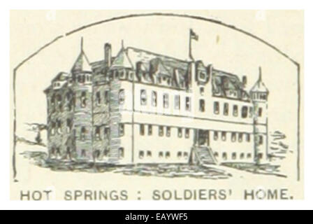 Une illustration de la publication de 1891 montrant la maison des soldats à Hot Springs, Dakota du Sud. L'image illustre l'importance historique du site, qui a servi d'installation militaire et de retraite pour les anciens combattants au XIXe siècle. Banque D'Images