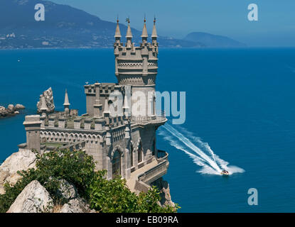 Le Swallow's Nest est un château situé dans décoratifs Gaspra, péninsule de Crimée. Banque D'Images