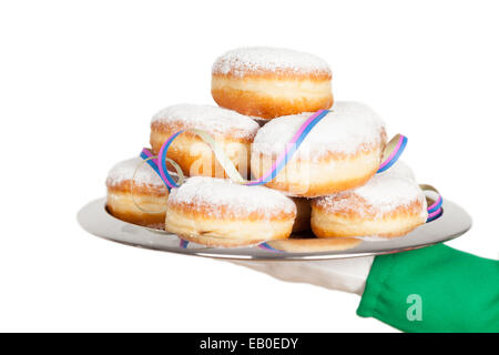 Clown est holding biscuits on tray Banque D'Images