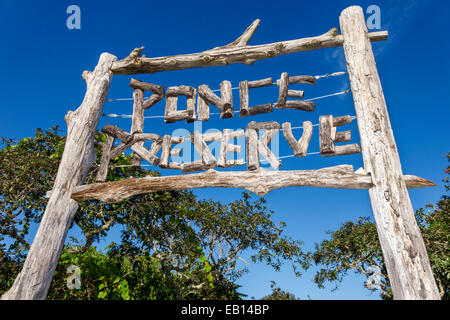 Daytona Beach Florida, Ponce Inlet Water, Ponce Preserve, parc public, panneau en rondins, les visiteurs Voyage tourisme touristique repère culture Banque D'Images