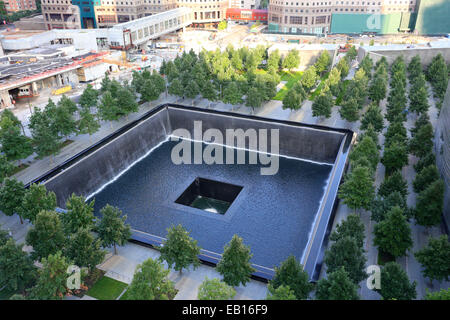 9/11 Memorial overhead view, New York, NY Banque D'Images