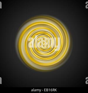 Le jaune vif swirl logo design. Conception vectorielle Banque D'Images