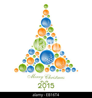 Concept créatif sapin de Noël Boules. Conception vectorielle Banque D'Images