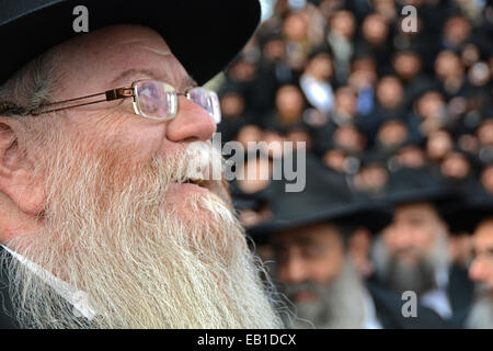 Portrait du rabbin Yehuda Weg, un rabbin important dans le programme émissaire Lubavitch. À Crown Heights, Brooklyn, New York Banque D'Images