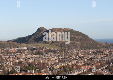 Sommet des Arthurs Seat du parc Holyrood Edinburgh Scotland Novembre 2014 Banque D'Images