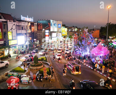 Nuit à Chiang Mai en Thaïlande Banque D'Images