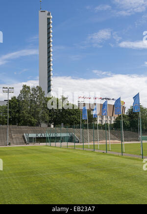 Stade olympique d'Helsinki situé dans le quartier de Töölö d'Helsinki, Finlande Banque D'Images