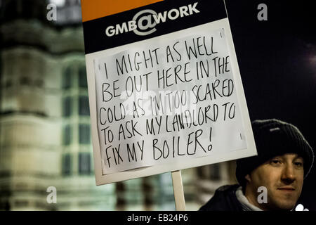 Londres, Royaume-Uni. 24 Nov, 2014. 'Fin' contre les expulsions de vengeance à Westminster © Guy Josse/Alamy Live News Banque D'Images