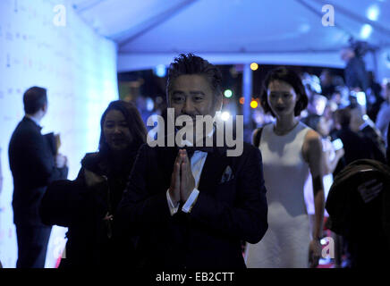 New York, USA. 24 Nov, 2014. L'acteur chinois Wu Xiubo assiste à la cérémonie de la 42ème International Emmy Awards à New York, États-Unis, 24 novembre 2014. Credit : Wang Lei/Xinhua/Alamy Live News Banque D'Images