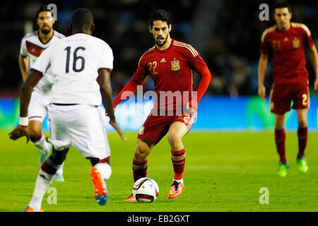 Vigo, Espagne. © D. 18 Nov, 2014. Isco (ESP) Football/Football : match amical entre l'Espagne 0-1 Allemagne au stade Balaidos de Vigo, en Espagne. © D .Nakashima/AFLO/Alamy Live News Banque D'Images