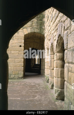 La porterie de l'ouest, Tynemouth Priory, Tyne and Wear, Royaume-Uni Banque D'Images