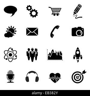Business Icon Set - Stratégie, idée, la recherche, le travail d'équipe, multimédia, Shopping. isolé sur fond blanc. Banque D'Images
