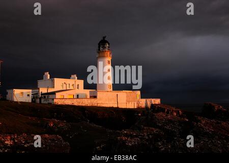 Rua Reidh Lighthouse, Melvaig, Ecosse, Royaume-Uni Banque D'Images