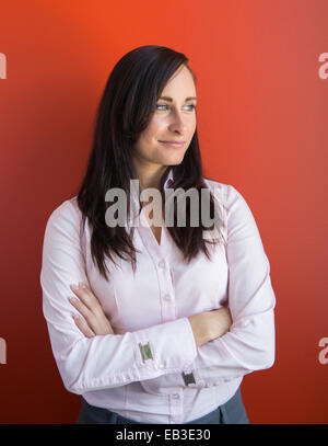 Caucasian businesswoman smiling Banque D'Images