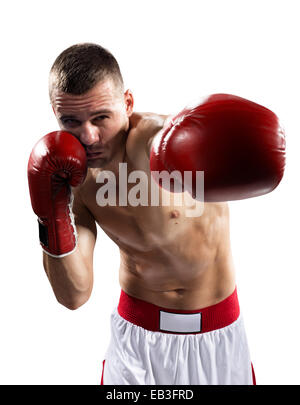 Professionl boxeur est isolated on white Banque D'Images