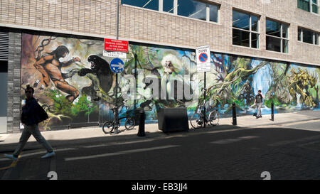 Tarzan jungle graffiti sur Redchurch Street à Shoreditch London UK KATHY DEWITT Banque D'Images