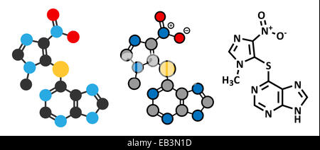 L'Azathioprine immunosuppresseur molécule. Utilisé pour prévenir le rejet de greffe et dans le traitement des maladies auto-immunes. Convention Banque D'Images