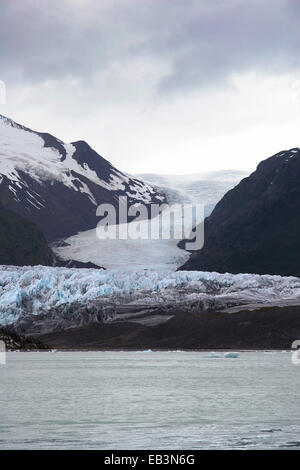 Glacier Amalia, également connu sous le nom de Glacier Skua, est un glacier situé dans la côte du Parc National Bernardo O'Higgins, Patagonie, Chili Banque D'Images
