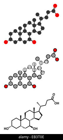 L'Ursodiol (ursodeoxycholic acid, UDCA) traitement de calcul biliaire molécule pharmaceutique. Banque D'Images