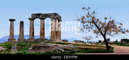 Temple d'apollon, Corinthe, Grèce Banque D'Images