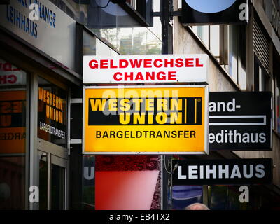 Service de transfert d'argent Western Union Banque D'Images