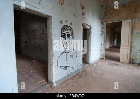 Lieu abandonné près de Berlin, l'ancien hôpital Heilstaetten TO Beelitz Banque D'Images